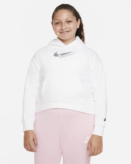 Sudadera Con Capucha Nike Sportswear Kids Fleece Niña Blancas Negras | QEYCL-4026
