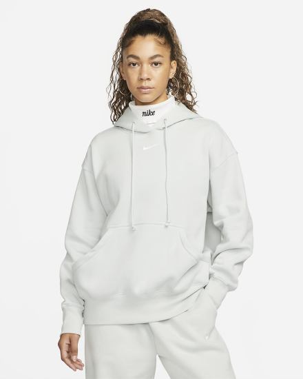 Sudadera Con Capucha Nike Sportswear Phoenix Fleece Oversized Mujer Plateadas Claro | ALJUX-3189
