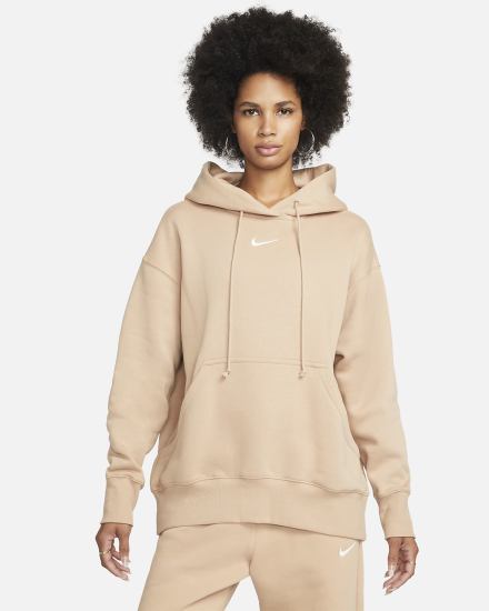 Sudadera Con Capucha Nike Sportswear Phoenix Fleece Oversized Mujer Beige | DVKNS-6084