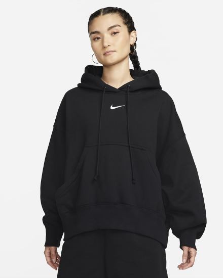 Sudadera Con Capucha Nike Sportswear Phoenix Fleece Over-Oversized Mujer Negras | IUMEN-2169