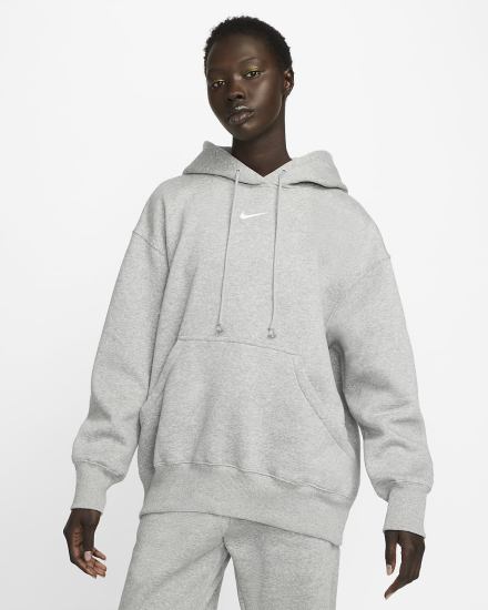 Sudadera Con Capucha Nike Sportswear Phoenix Fleece Oversized Mujer Gris Oscuro | RJVSK-1629