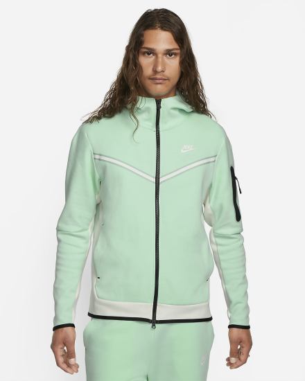 Sudadera Con Capucha Nike Sportswear Tech Fleece Full-Zip Hombre Verde Menta | AOFXJ-3075