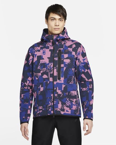 Sudadera Con Capucha Nike Sportswear Tech Fleece Full-Zip Hombre Burdeos Claro Obsidian Negras | HADZK-3862