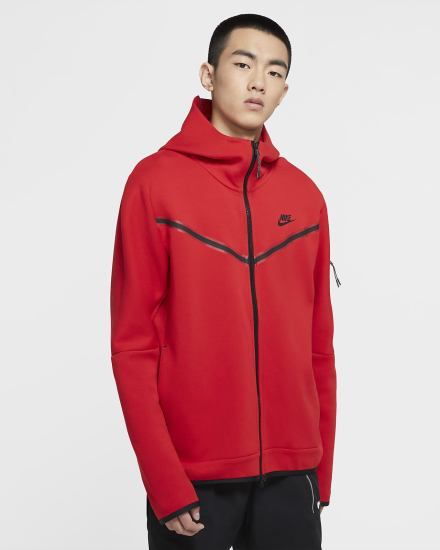 Sudadera Con Capucha Nike Sportswear Tech Fleece Full-Zip Hombre Rojas Negras | XZSDO-2513
