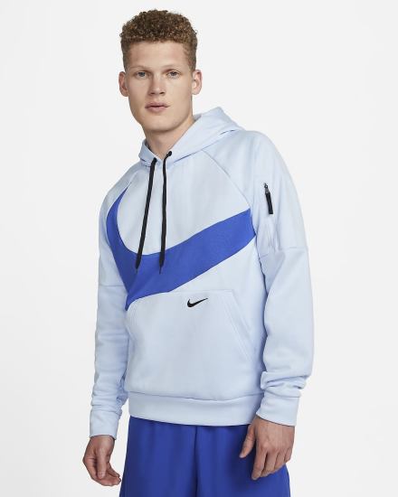 Sudadera Con Capucha Nike Therma-FIT Fitness Hombre Azules Azul Real Negras | BEWCL-9764