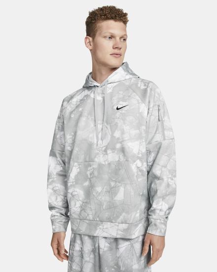 Sudadera Con Capucha Nike Therma-FIT Fitness Hombre Gris Claro Negras | FPDQU-3561