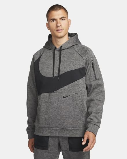 Sudadera Con Capucha Nike Therma-FIT Fitness Hombre Gris Gris Oscuro Negras | LQJRH-3298