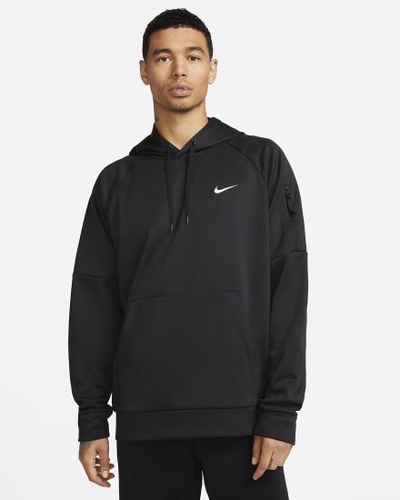 Sudadera Con Capucha Nike Therma-FIT Fitness Hombre Negras Blancas | RHSND-9345
