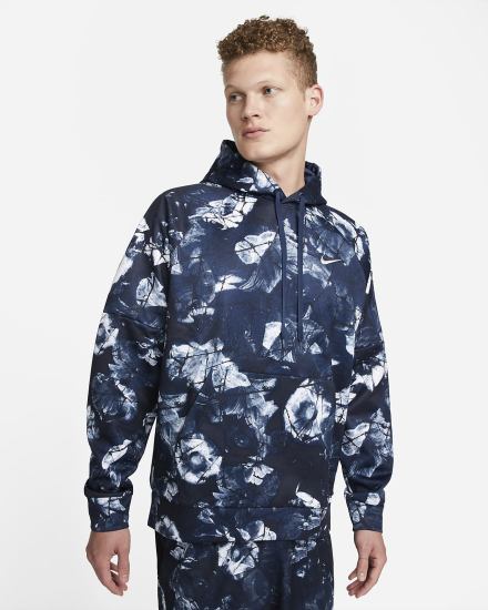 Sudadera Con Capucha Nike Therma-FIT Fitness Hombre Azul Marino | XCDBY-9618