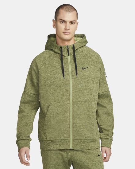 Sudadera Con Capucha Nike Therma-FIT Full-Zip Fitness Hombre Verde Negras | LQAXZ-9268