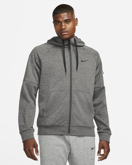 Sudadera Con Capucha Nike Therma-FIT Full-Zip Fitness Hombre Gris Gris Oscuro Negras | XIAZT-5870