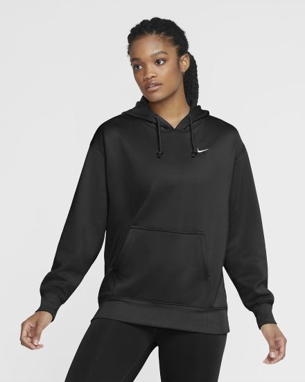 Sudadera Con Capucha Nike Therma Training Mujer Negras Blancas | RAOHU-3756