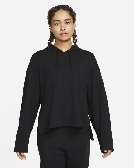 Sudadera Con Capucha Nike Yoga Dri-FIT Fleece Mujer Negras Gris | EYOSQ-2360