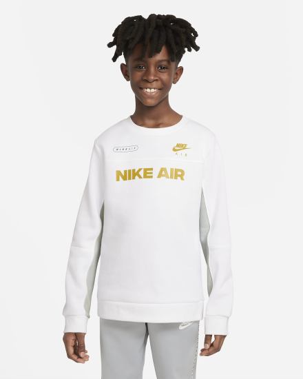 Sudaderas Nike Air Kids Crew Niño Blancas Gris | JSFYP-5867