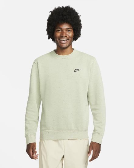 Sudaderas Nike Club Fleece+ Crew Hombre Verde | IDWZV-5238