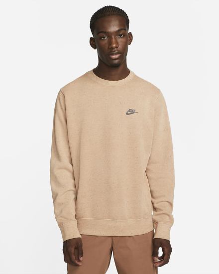 Sudaderas Nike Club Fleece+ Crew Hombre Beige | LVJOQ-8930
