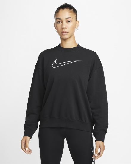 Sudaderas Nike Dri-FIT Get Fit Estampadas Crewneck Mujer Negras Blancas | YTRSU-6158