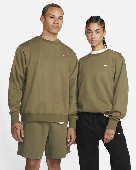 Sudaderas Nike Dri-FIT Standard Issue Basketball Crew Hombre Verde Oliva Blancas | HLWIE-7140