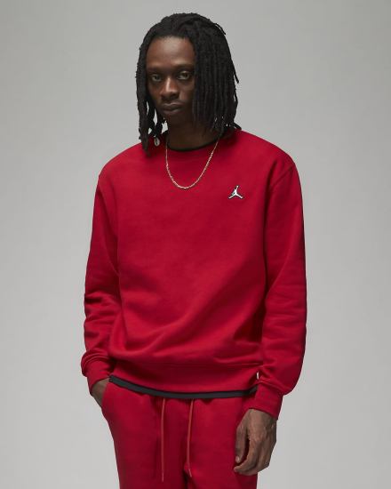 Sudaderas Nike Jordan Essentials Fleece Crew Hombre Rojas Blancas | HWCXO-4519