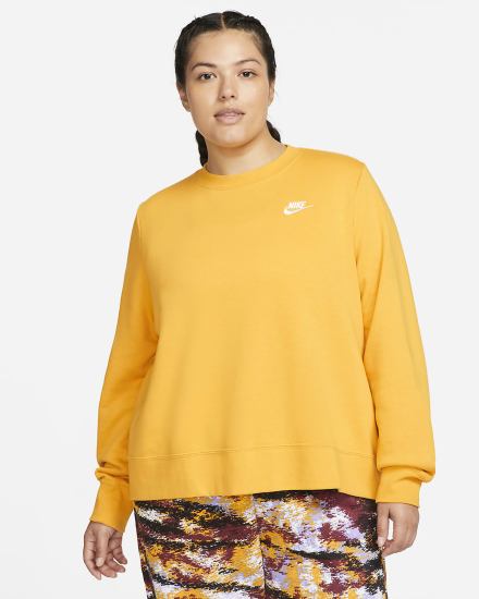 Sudaderas Nike Sportswear Club Fleece Crew-Neck Mujer Amarillo Blancas | BQMXO-7589