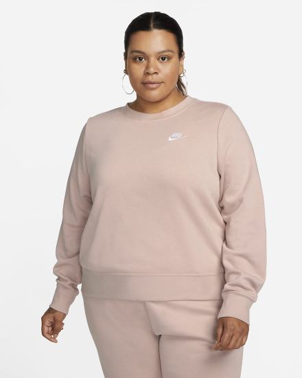 Sudaderas Nike Sportswear Club Fleece Crew-Neck Mujer Rosas Blancas | GYVBT-6425