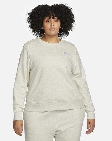 Sudaderas Nike Sportswear Club Fleece Crew-Neck Mujer Beige Blancas | LWFPA-1396