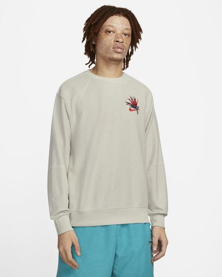 Sudaderas Nike Sportswear Club French Terry Hombre Beige Claro Blancas | GBIXM-0245