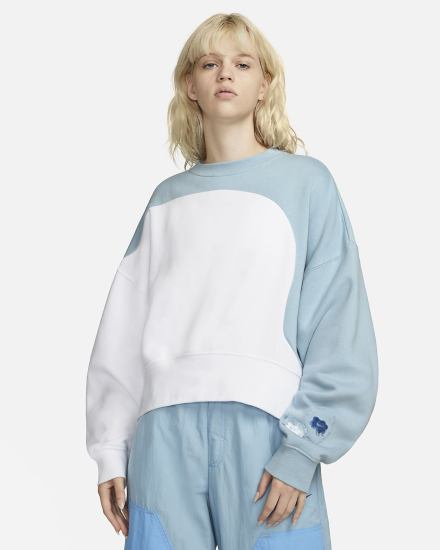 Sudaderas Nike Sportswear Color Clash Fleece Mujer Azules Blancas | LOQFC-7803