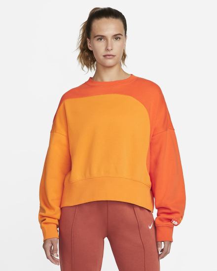 Sudaderas Nike Sportswear Color Clash Fleece Mujer Naranjas | SPKHN-0876