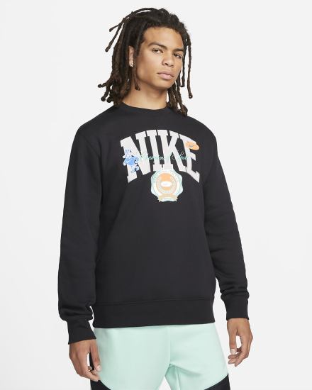 Sudaderas Nike Sportswear Fleece Crew Hombre Negras | DAKTM-4528