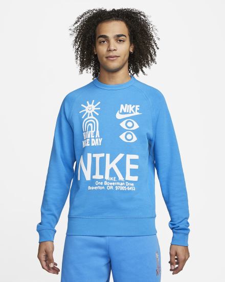 Sudaderas Nike Sportswear French Terry Crew Hombre Azules Claro | RCPLA-4321