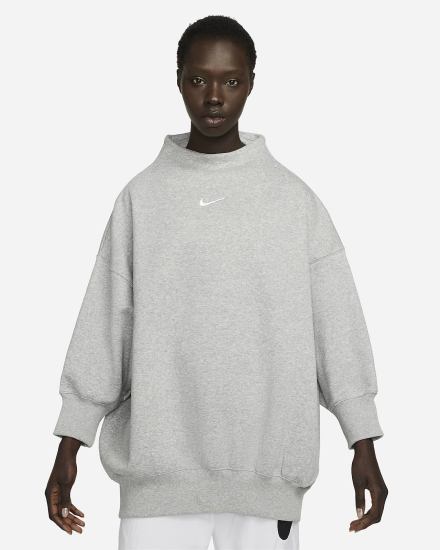 Sudaderas Nike Sportswear Phoenix Fleece Over-Oversized Mock-Neck 3/4-Sleeve Mujer Gris Oscuro | EOWMS-9145