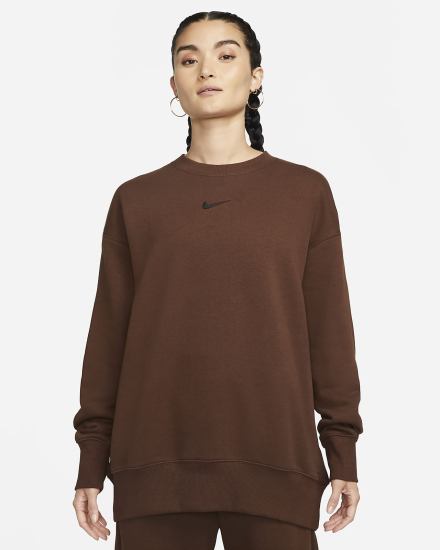 Sudaderas Nike Sportswear Phoenix Fleece Oversized Crewneck Mujer Negras | MEXKO-9631
