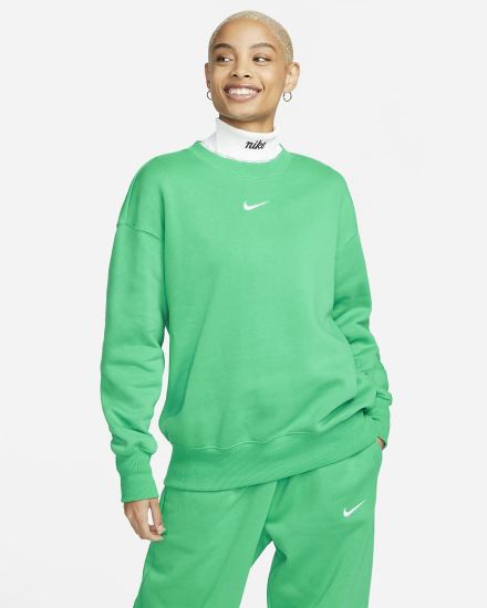 Sudaderas Nike Sportswear Phoenix Fleece Oversized Crew-Neck Mujer Verde Blancas | ZQRWS-9281