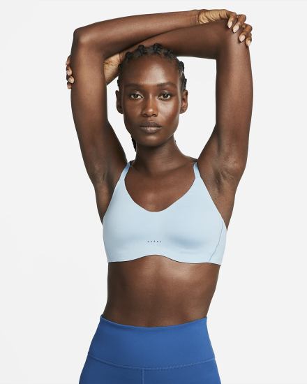 Sujetadores Deportivos Nike Dri-FIT Alate Minimalist Light-Support Acolchado Mujer Azules | LCBGN-9145
