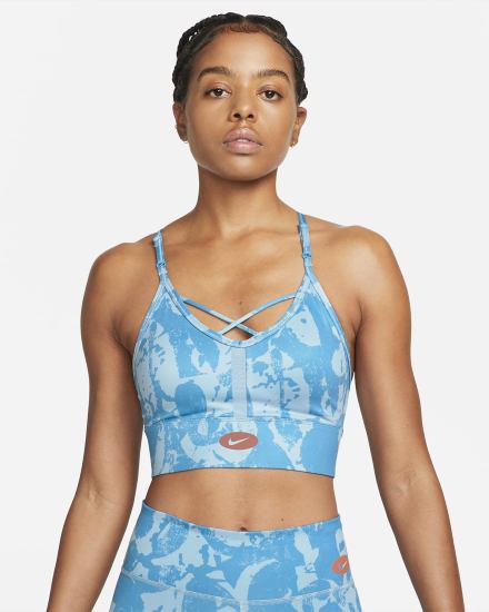 Sujetadores Deportivos Nike Dri-FIT Indy Icon Clash Light-Support Acolchado Printed Mujer Azules | ACNYB-1264