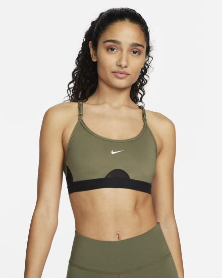 Sujetadores Deportivos Nike Dri-FIT Indy Light-Support Acolchado U-Neck Mujer Verde Oliva Negras Blancas | IPTQY-8069