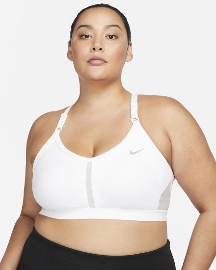 Sujetadores Deportivos Nike Dri-FIT Indy Light-Support Acolchado V-Neck (Plus Size) Mujer Blancas Gris | LXWFK-5928