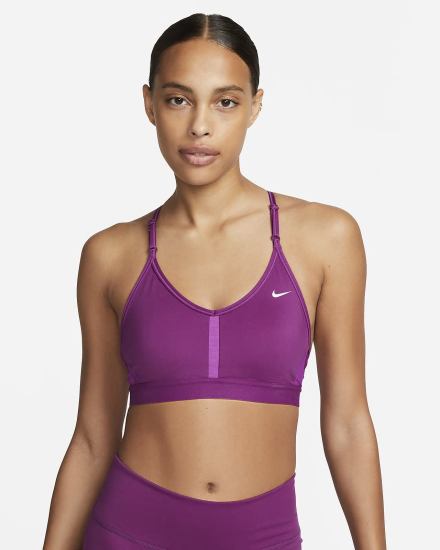 Sujetadores Deportivos Nike Dri-FIT Indy Light-Support Acolchado V-Neck (Plus Size) Mujer Moradas Blancas | NATXW-5439