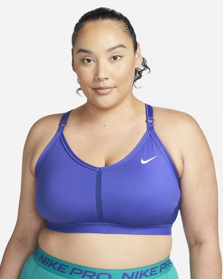 Sujetadores Deportivos Nike Dri-FIT Indy Light-Support Acolchado V-Neck (Plus Size) Mujer Azul Real Oscuro Azules Blancas | PDUEA-5378
