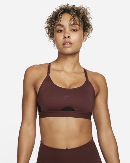 Sujetadores Deportivos Nike Dri-FIT Indy Light-Support Acolchado U-Neck Mujer Marrones Negras | VQCZX-8149