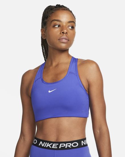Sujetadores Deportivos Nike Dri-FIT Swoosh Medium-Support 1-Piece Pad Mujer Blancas | BHUPX-7853