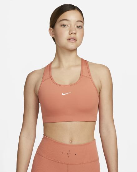 Sujetadores Deportivos Nike Dri-FIT Swoosh Medium-Support 1-Piece Pad Mujer Blancas | EVWBU-1728