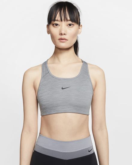Sujetadores Deportivos Nike Dri-FIT Swoosh Medium-Support 1-Piece Pad Mujer Gris Negras | MQAHO-2540