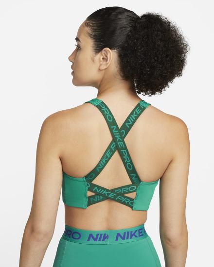 Sujetadores Deportivos Nike Pro Dri-FIT Swoosh Medium-Support Non-Acolchado Estampadas Mujer Verde | BAQSN-0823