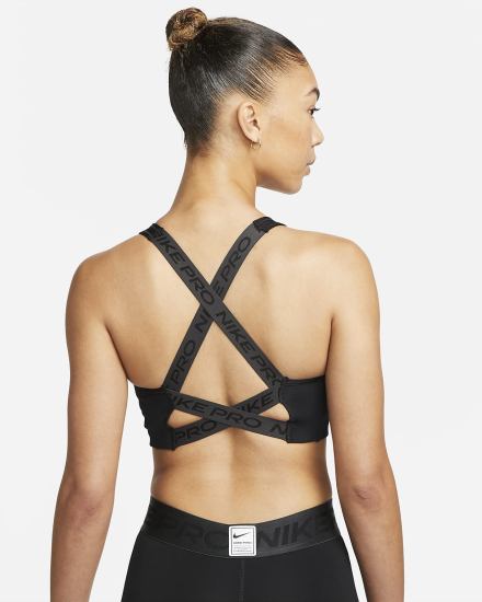 Sujetadores Deportivos Nike Pro Dri-FIT Swoosh Medium-Support Non-Acolchado Estampadas Mujer Negras Gris Oscuro Blancas | WCPDE-4763