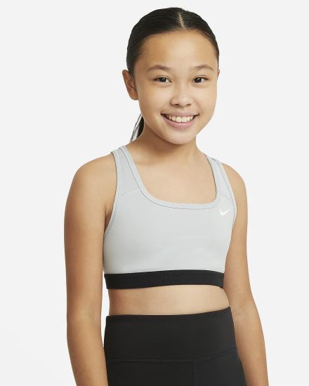 Sujetadores Deportivos Nike Swoosh Kids Niña Gris Oscuro Blancas | MGFPB-0927
