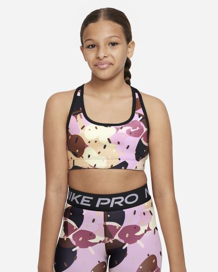 Sujetadores Deportivos Nike Swoosh Kids Reversible Niña Negras Blancas | PIKNM-2901