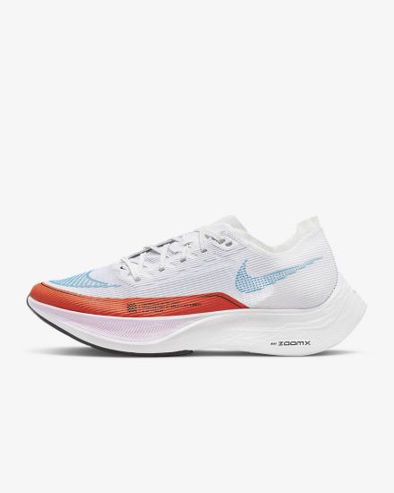 Tenis Carreras Nike ZoomX Vaporfly Next% 2 Road Mujer Blancas Naranjas Azules | MWFBY-7850