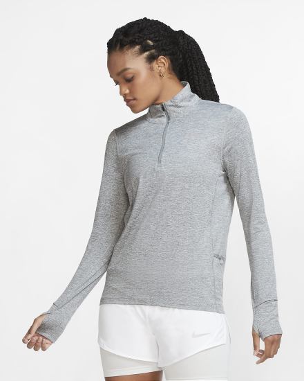 Top Running Nike Element 1/2-Zip (Plus Size) Mujer Gris Gris Claro | ARBQO-7618